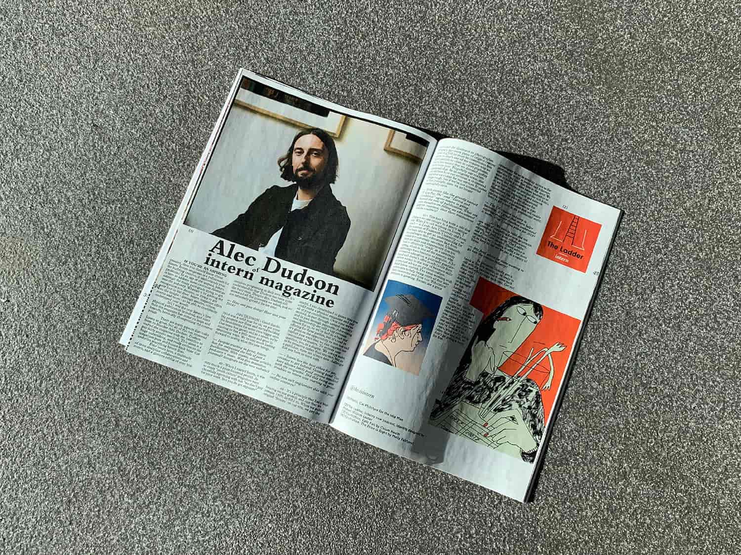 Siege Spliege Magazine spread - Intern content