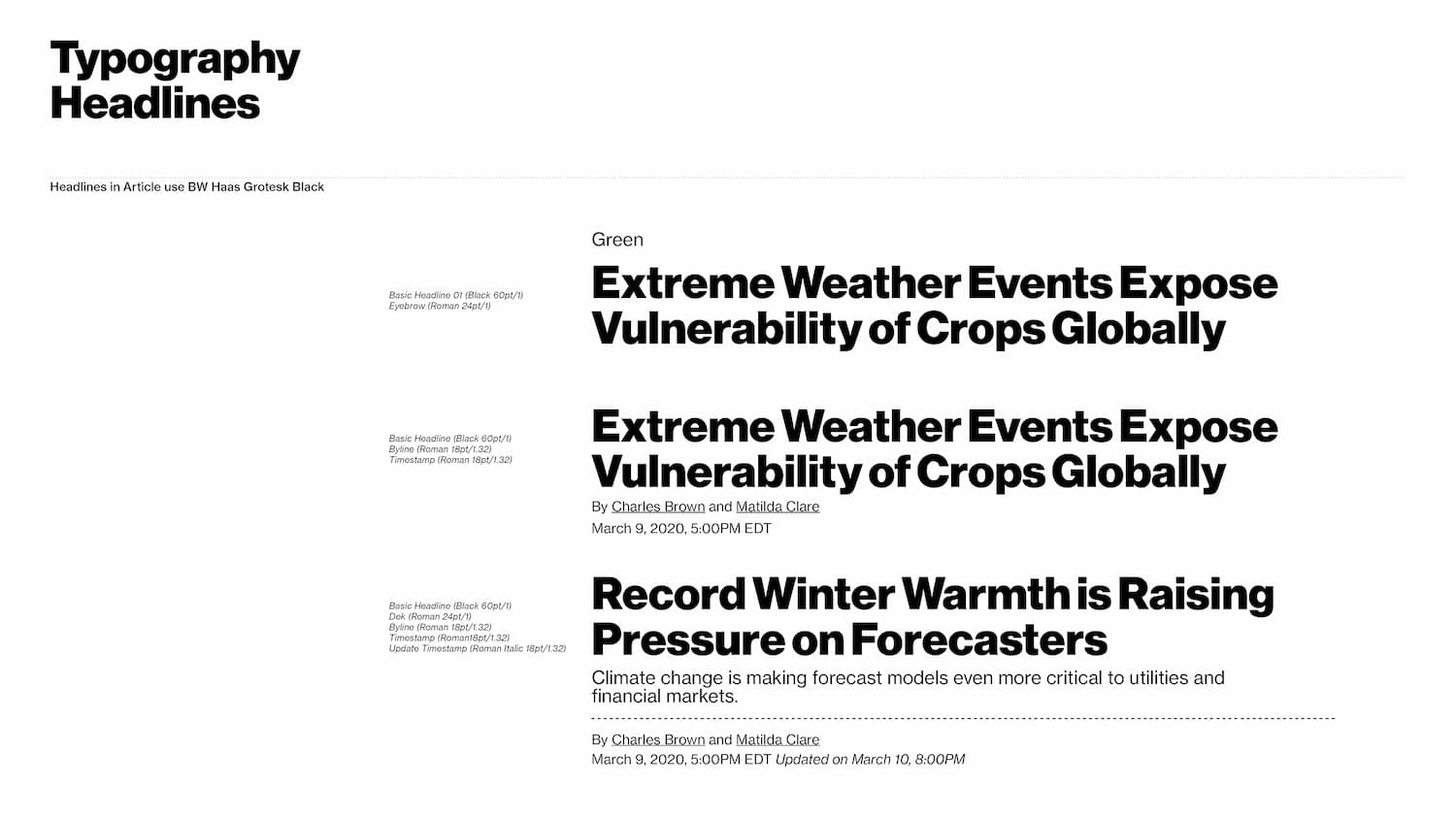 Bloomberg Green Social typography